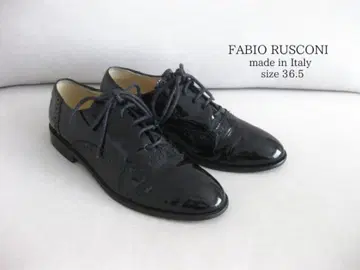 파비오 루스코니 신발 블랙 에나멜 36.5 플레인토 이탈리아제