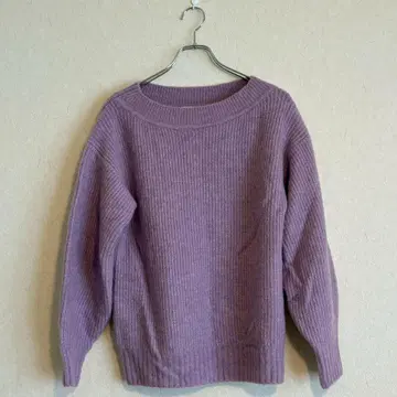 PLST 리브 보트넥 스웨터 라벤더