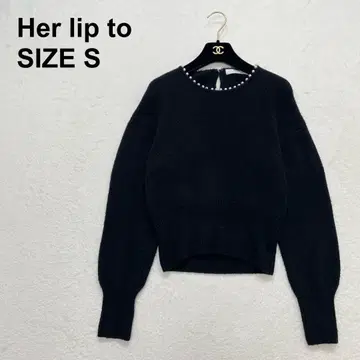 하립투 펄 목걸이 니트 풀오버 울 혼방 고급 (1066)