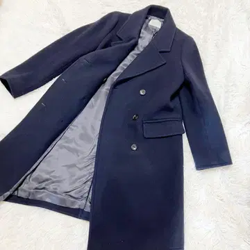 새상품급! IENA 울 100% 체스터 코트 38 네이비 M~L