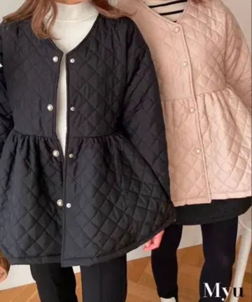 새상품급 Myu 페플럼 퀼팅 자켓 아우터