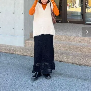 DISCOAT 페더얀 베스트 아이보리 프리 사이즈 롱 기장