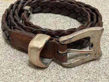 LARDINI 다크 브라운 웨빙 벨트