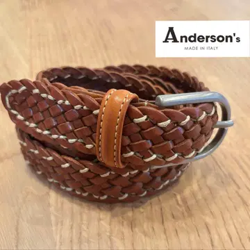 앤더슨즈/Anderson's 가죽 웨빙 벨트 이탈리아제 85cm