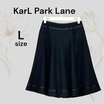 컬 파크 크레인 새상품급 울 100% 플레어 스커트 블랙 L 미니 스커트