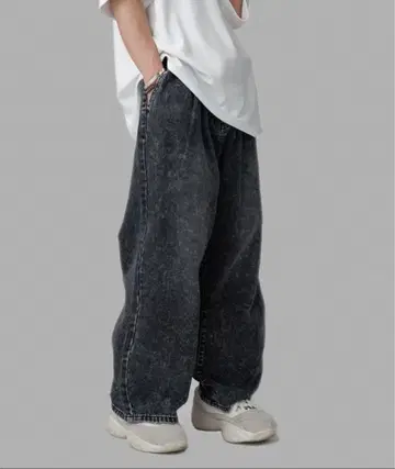 ADRER 빈티지 메이크 와이드 테이퍼드 데님