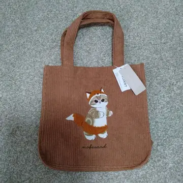 모프 샌드 mofusand 고양이 자수 코듀로이 토트백