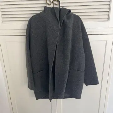 uncrave 후드 부착 그레이 코트 새상품급