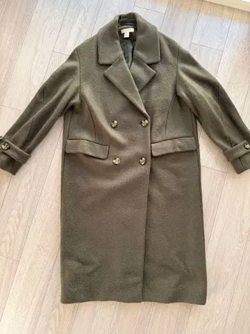 H&M 울 롱 코트 카키