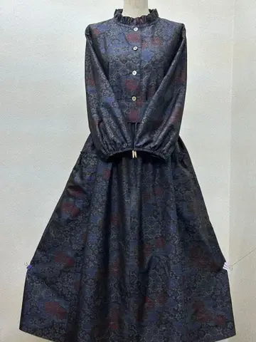 기모노 리메이크 오시마 명주 원피스 앞 버튼 L 사이즈