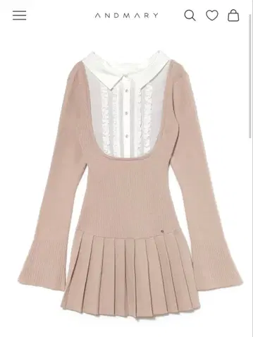 andmary Lotta 프릴 미니 드레스 핑크 베이지