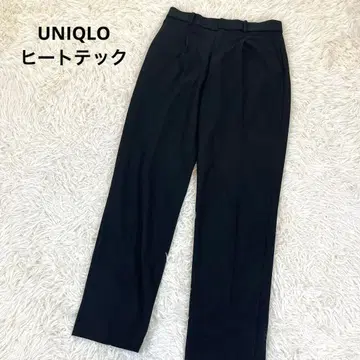 유니클로 히트텍 하이웨스트 스트레이트 팬츠 테이퍼드 블랙