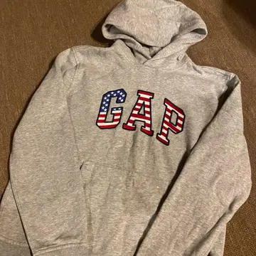 GAP 그레이 후드티 미국 국기 디자인