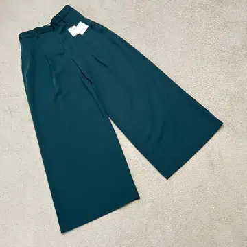 미사용 택 포함 플라스테 고출력 더블 크로스 와이드 팬츠 그린 L