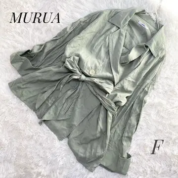 [MURUA] 트렌치라이크 셔츠 허리 마크 리본 ap1689