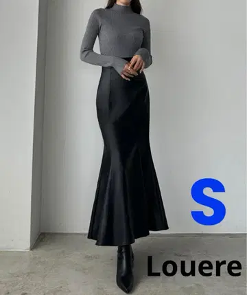 새상품급 Louere PU 가죽 하이웨스트 머메이드 스커트 블랙 S
