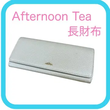Afternoon Tea PREMIUM 플라워 참 포함 천연 가죽 장지갑
