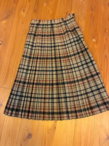 로페 마드모아젤 타탄 체크 플리츠 스커트 여성용 7호 사이즈