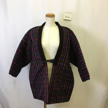 kk104 [ F ] 오샤레기 겉옷 랩 프론트 기모노 슬리브 체크 무늬