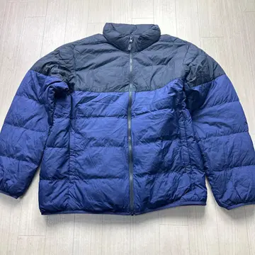 유니클로 울트라 라이트 다운 자켓 XL 투톤 블랙 네이비