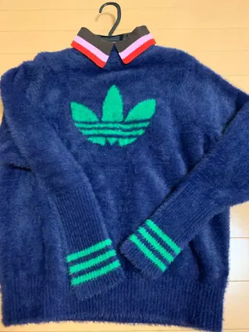 adidas 네이비 스웨터 & 레드 피케 셔츠 L