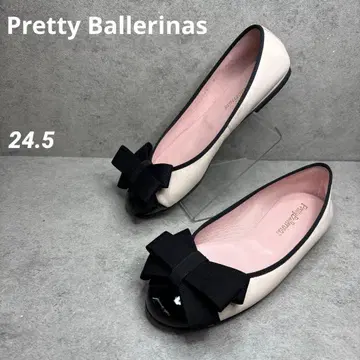 새상품급 프리티 발레리나 발레 슈즈 그로그랭 리본 바이컬러 24.5