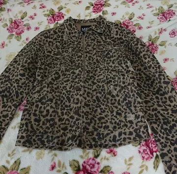 레오파드 무늬 데님 자켓 남성용