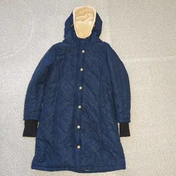 네이비 플리스 안쪽 롱 코트 LL