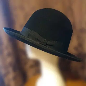 [티] 이탈리아제 블랙 울 볼러 햇 사이즈 59