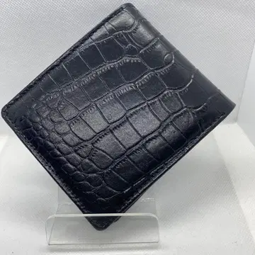 블랙 크로커다일 패턴 접이식 지갑