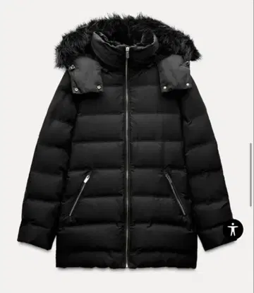 [ ZARA ] M사이즈 세미롱 기장 후드 부착 다운 자켓 SNS 화제