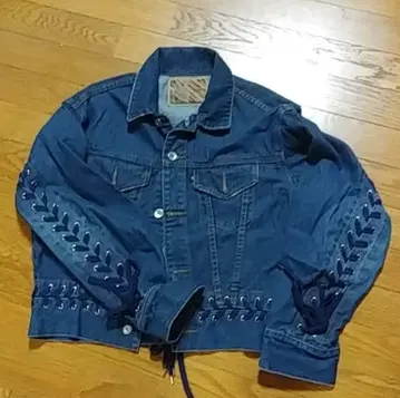 gvgv 레이스업 데님 자켓