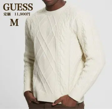 새상품 [ GUESS ] 게스 에코 케이블 니트 스웨터 M