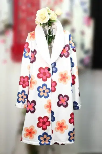 새상품 추가 OFF 북유럽 플라워 무늬 따뜻한 룸 가운