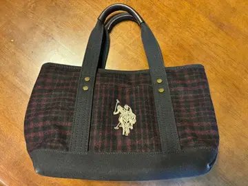 US POLO ASSN 체크 무늬 토트백