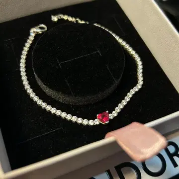 PANDORA 판도라 스파클링 하트 테니스 팔찌 925