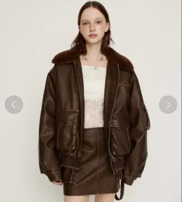 SLY 빈티지 인조 가죽 자켓