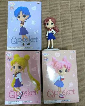 Qposket 세일러문 피규어 세트 츠키노 우사기 치비우사 미즈노 아미