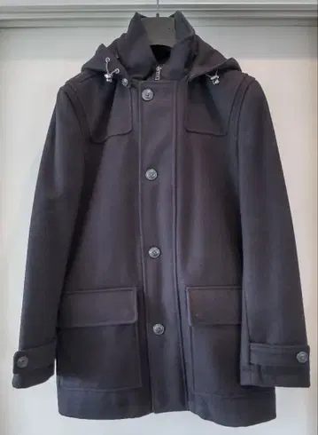 랜즈 엔드 후드 부착 울 코트