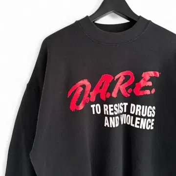90s 빈티지 DARE USA제 맨투맨 블랙 XL K19