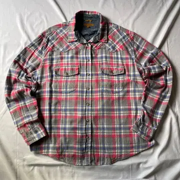 레어 00s 체크 웨스턴 셔츠 그런지 Y2K 헤이세이 인기 구제 의류