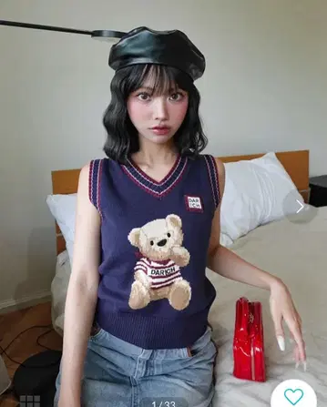 Darich 다리치 D 베어 니트 베스트