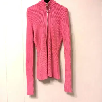 에밀리오 푸치 핑크 리브 긴팔 지퍼 스웨터