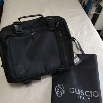 택 포함 새상품 3웨이 GUSCIO 블랙 백팩 커버 주머니 포함
