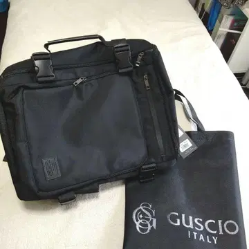 택 포함 새상품 3웨이 GUSCIO 블랙 백팩 커버 주머니 포함