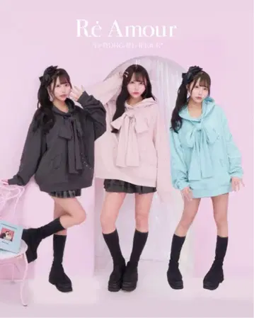 re amour 리본 BIG 후드티 핑크