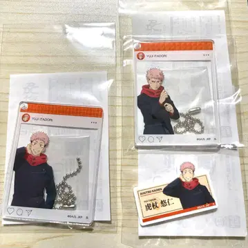 하피쿠로 주술회전 이타도리 유우지 아크릴 참 A B 사진 네임 배지 B