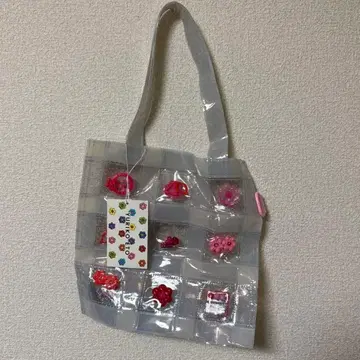 YURIKO ETO 꽃 모티브 토트백 투명