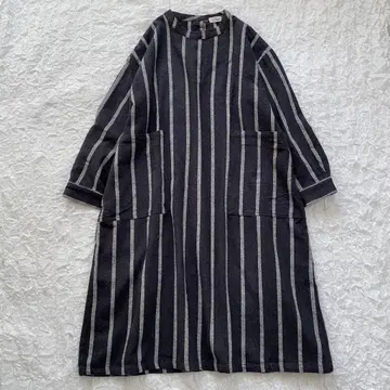 Dgy LL 사이즈 스트라이프 원피스 면 기모