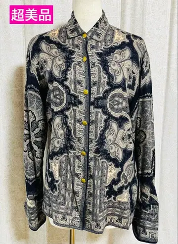 컨디션 최상 ETRO 에트로 실크 울 셔츠 블라우스